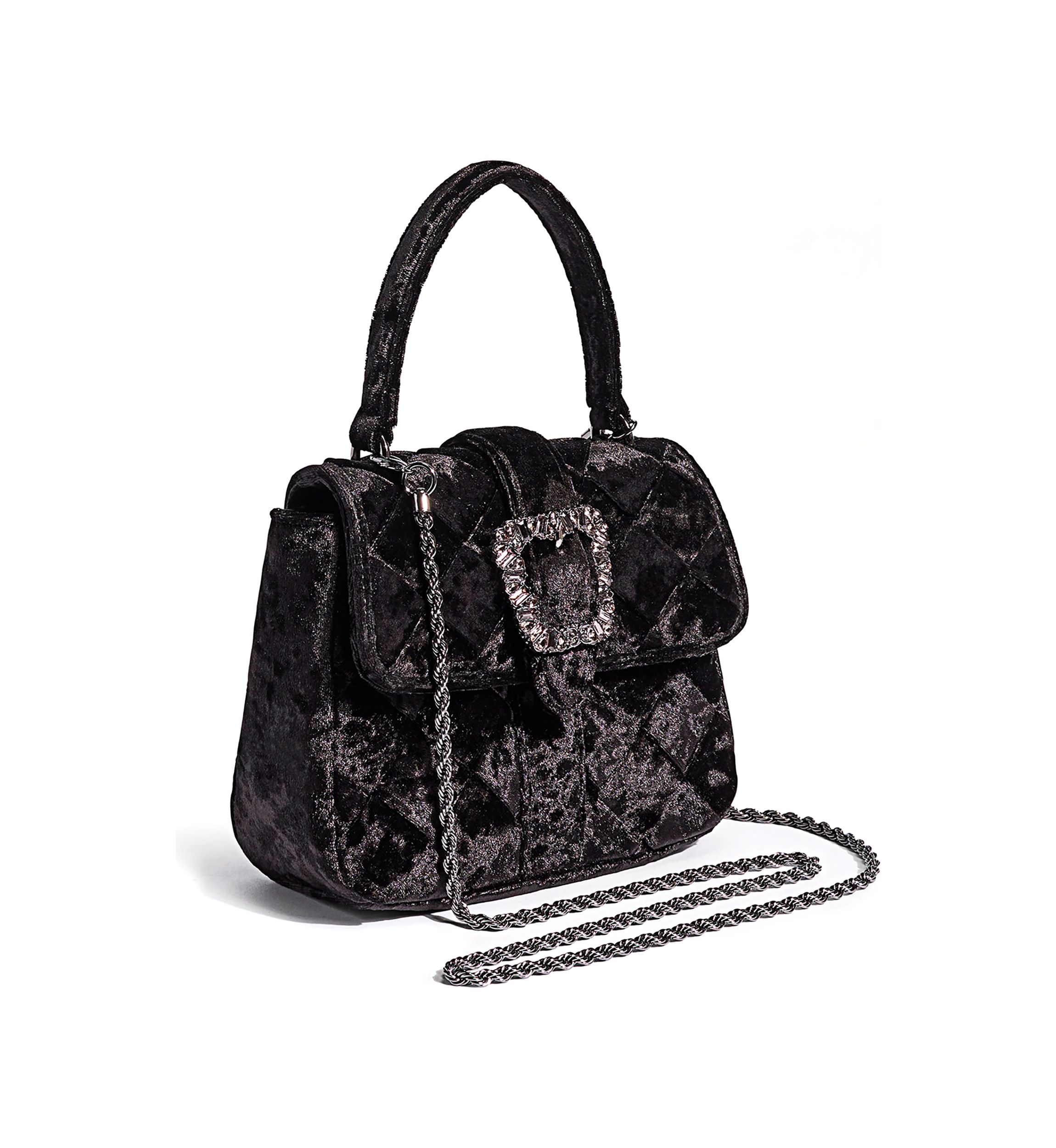 Brit Top Handle Crushed Velvet Crossbody