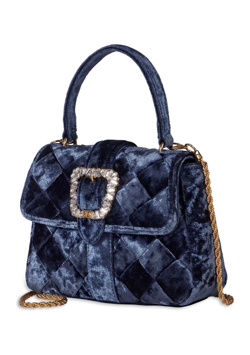 Brit Top Handle Crushed Velvet Crossbody 