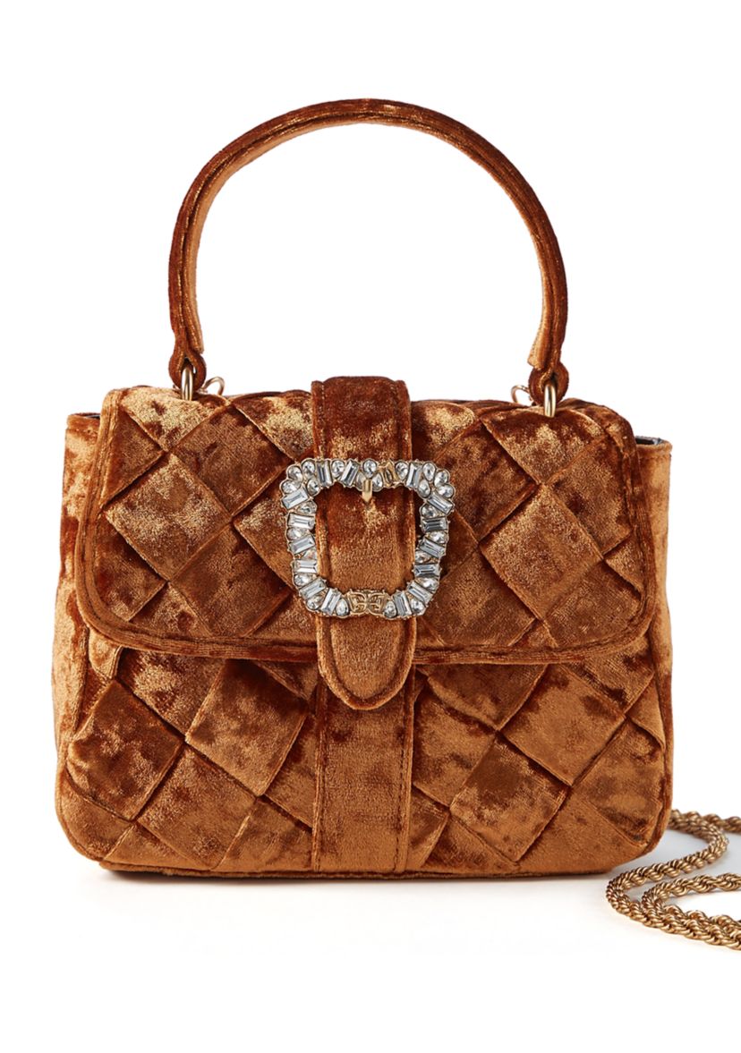 Brit Top Handle Crushed Velvet Crossbody