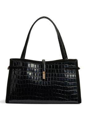 Sam Edelman Taylin Croco Box Tote, Black