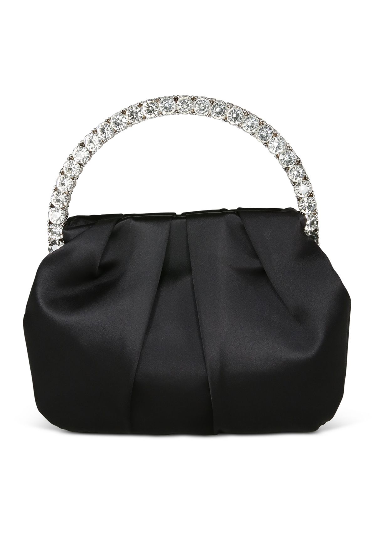 Satin Pouch with Crystal Embellished Handle