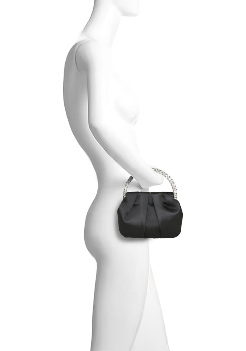 Satin Pouch with Crystal Embellished Handle