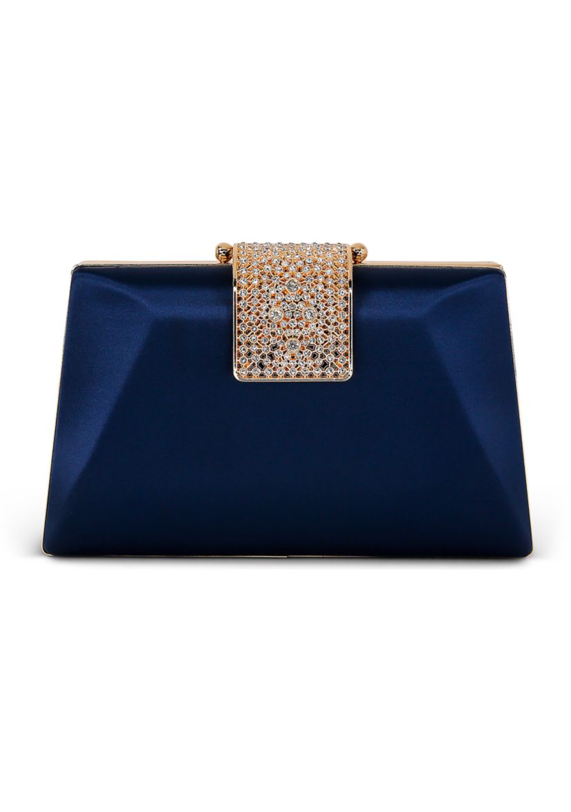 Beveled Minaudiere with Crystal Clasp