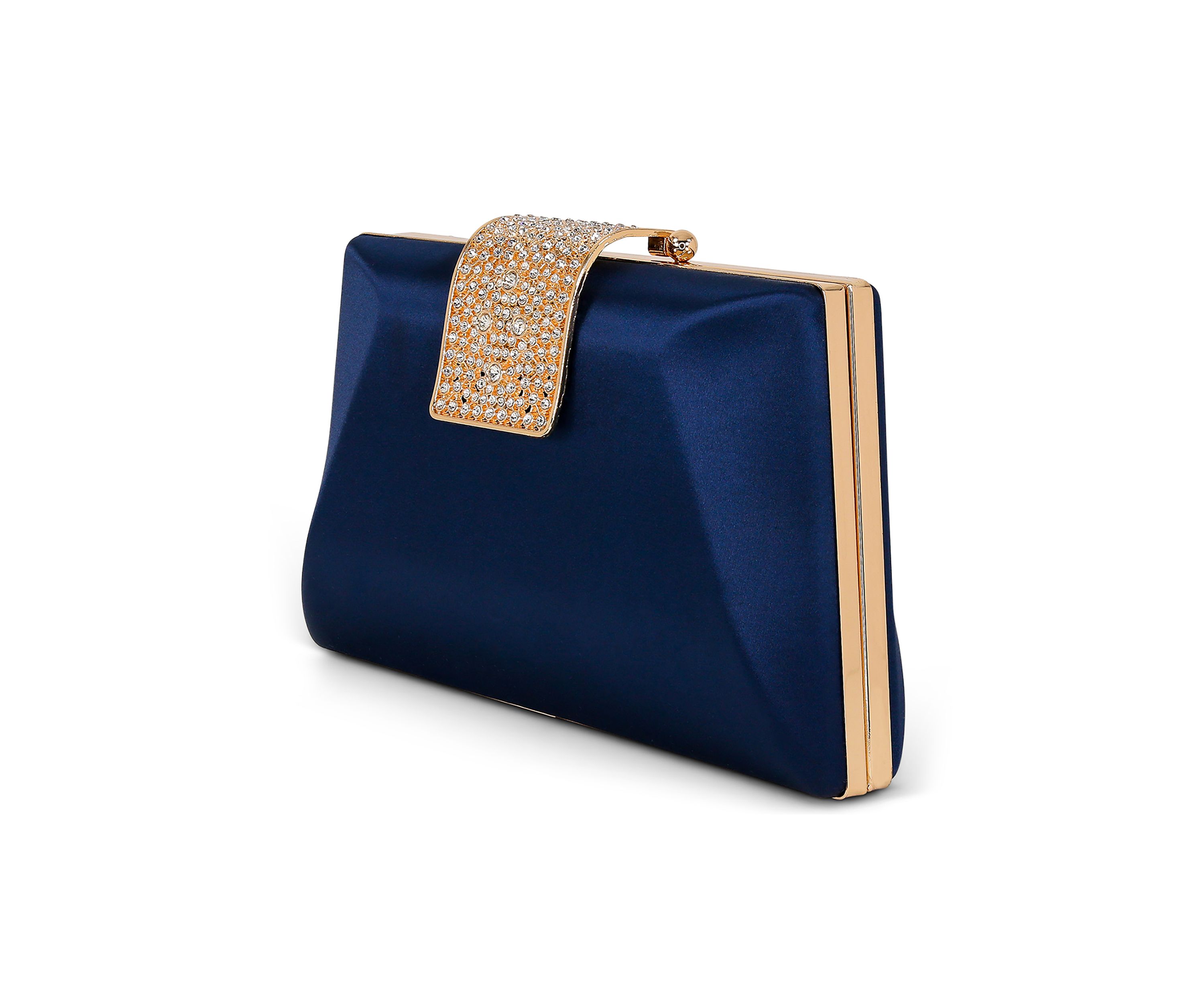 Beveled Minaudiere with Crystal Clasp