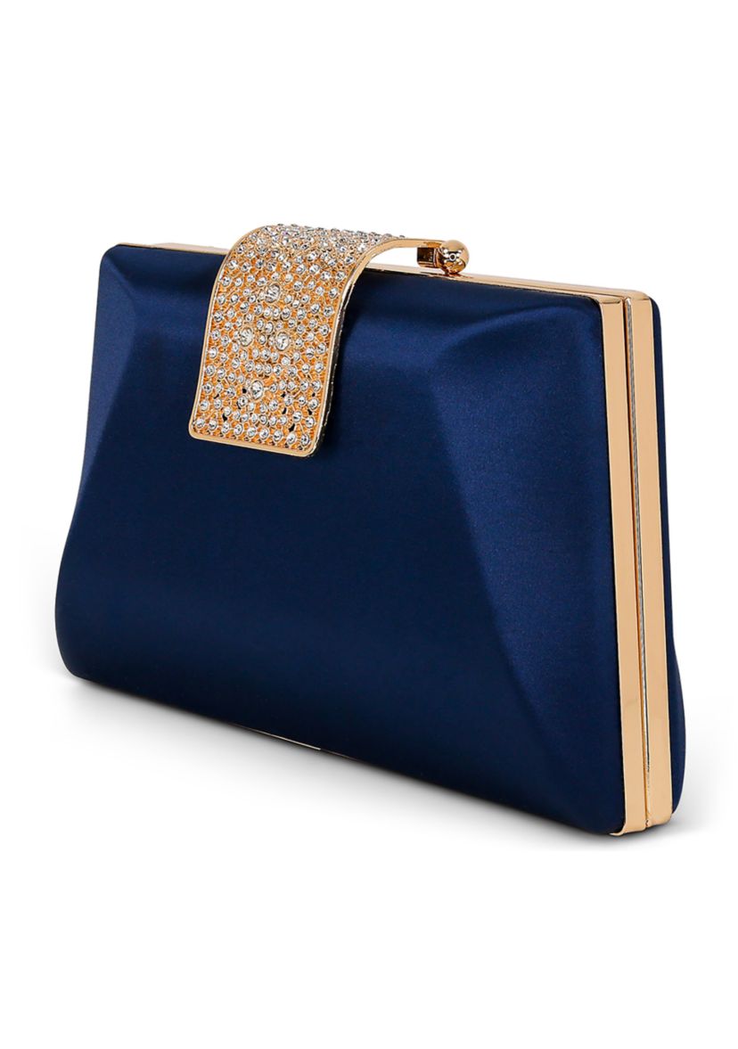 Beveled Minaudiere with Crystal Clasp