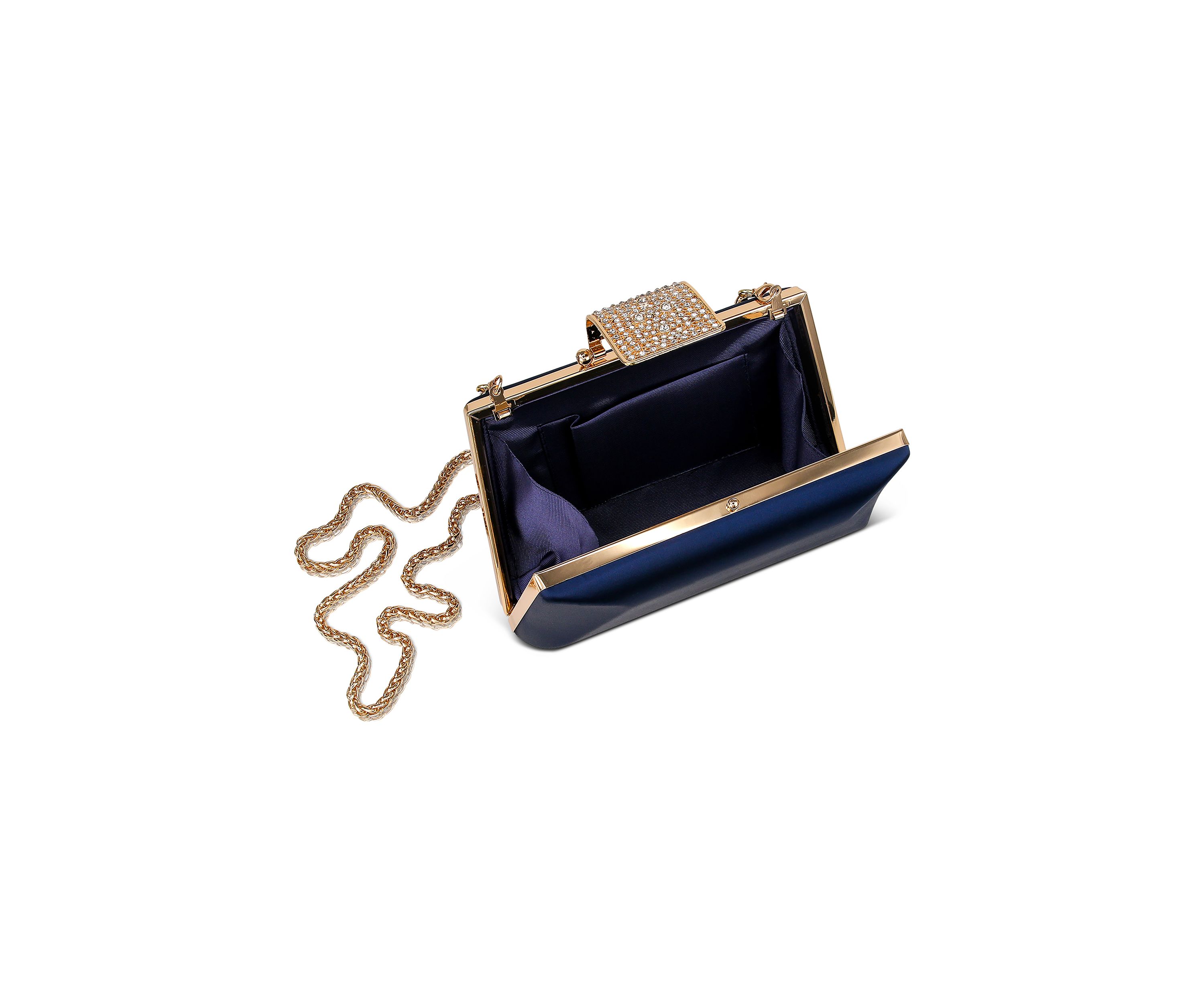 Beveled Minaudiere with Crystal Clasp