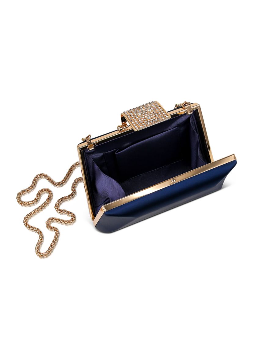 Beveled Minaudiere with Crystal Clasp