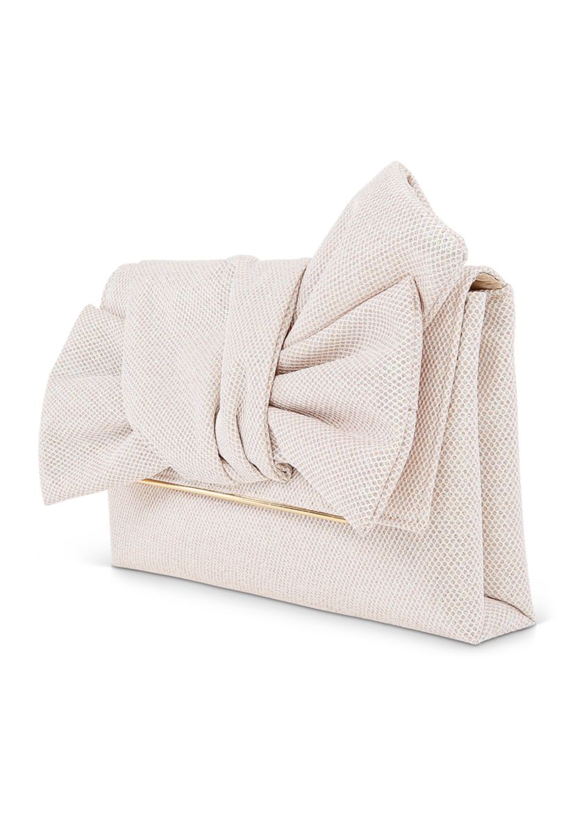 Sparkle Jacquard Bow Envelope Clutch 