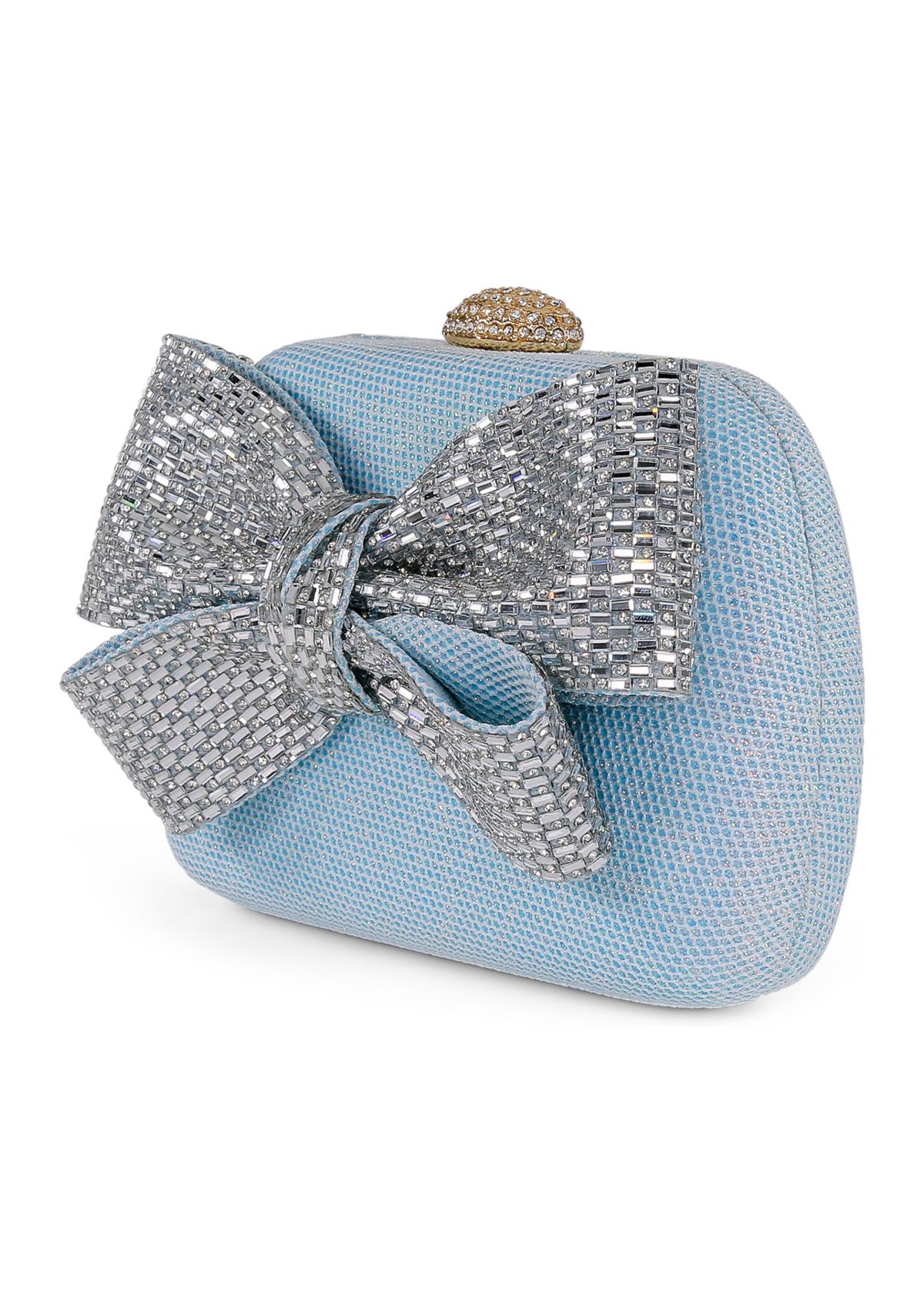 Sparkle Jacquard Large Crystal Bow Minaudiere 
