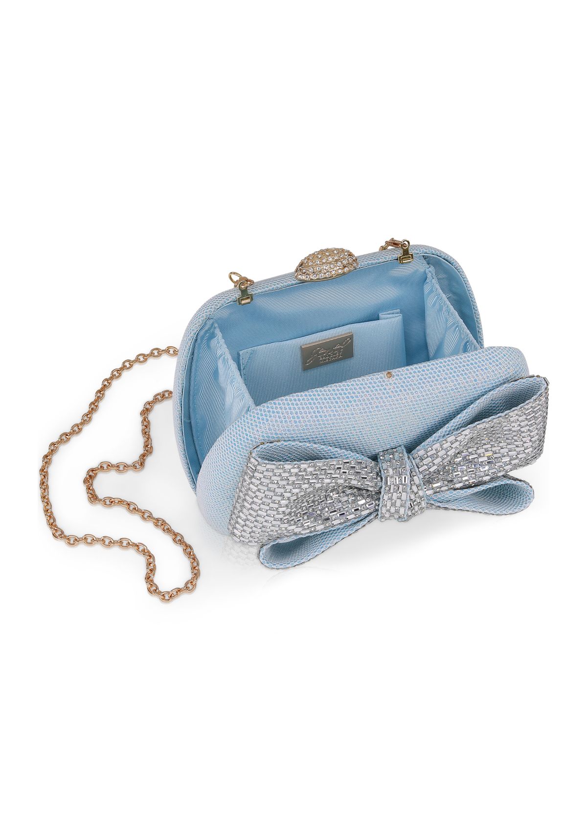 Sparkle Jacquard Large Crystal Bow Minaudiere 