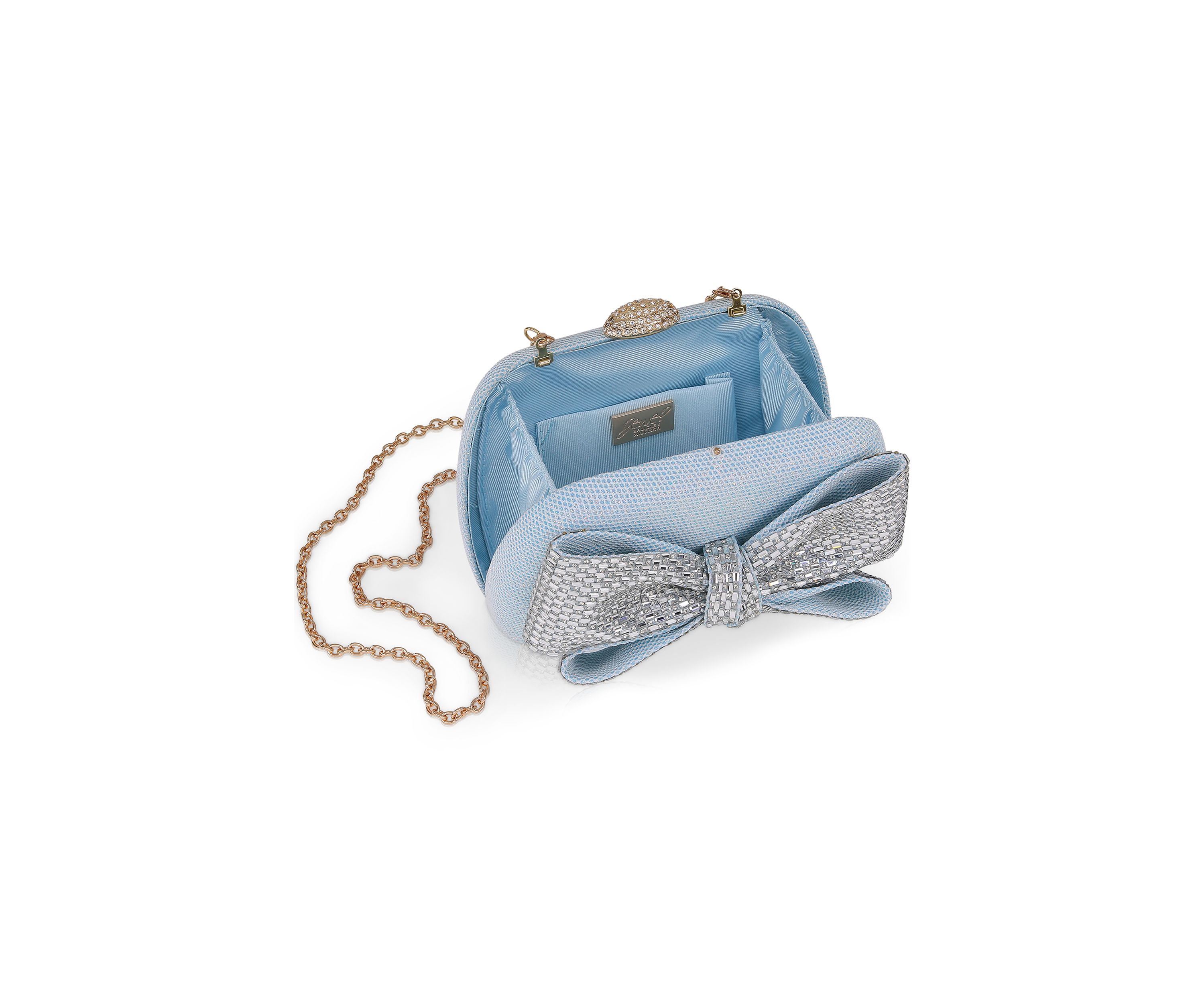 Sparkle Jacquard Large Crystal Bow Minaudiere 