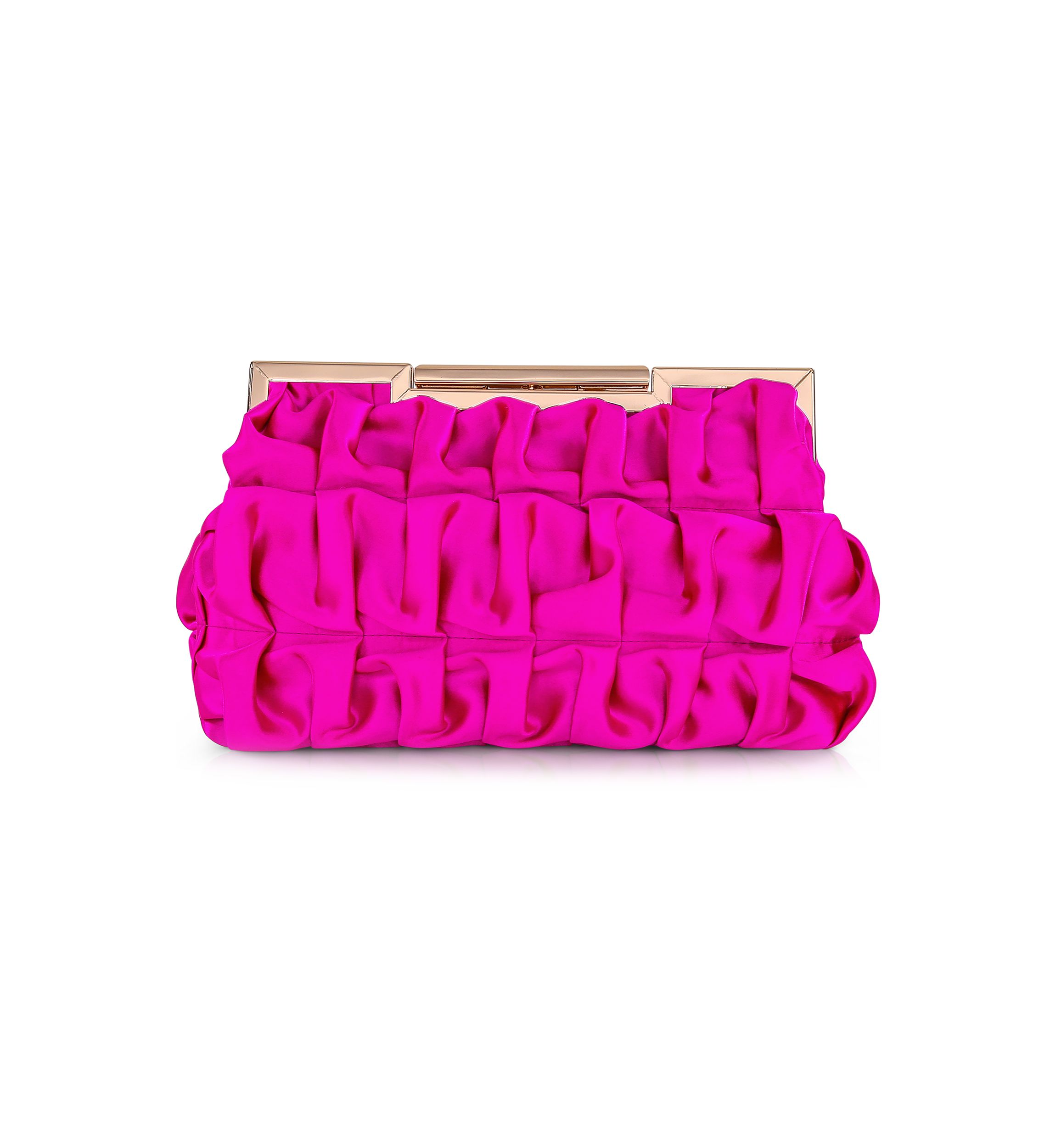 Ribbon Pleated Frame Clutch 