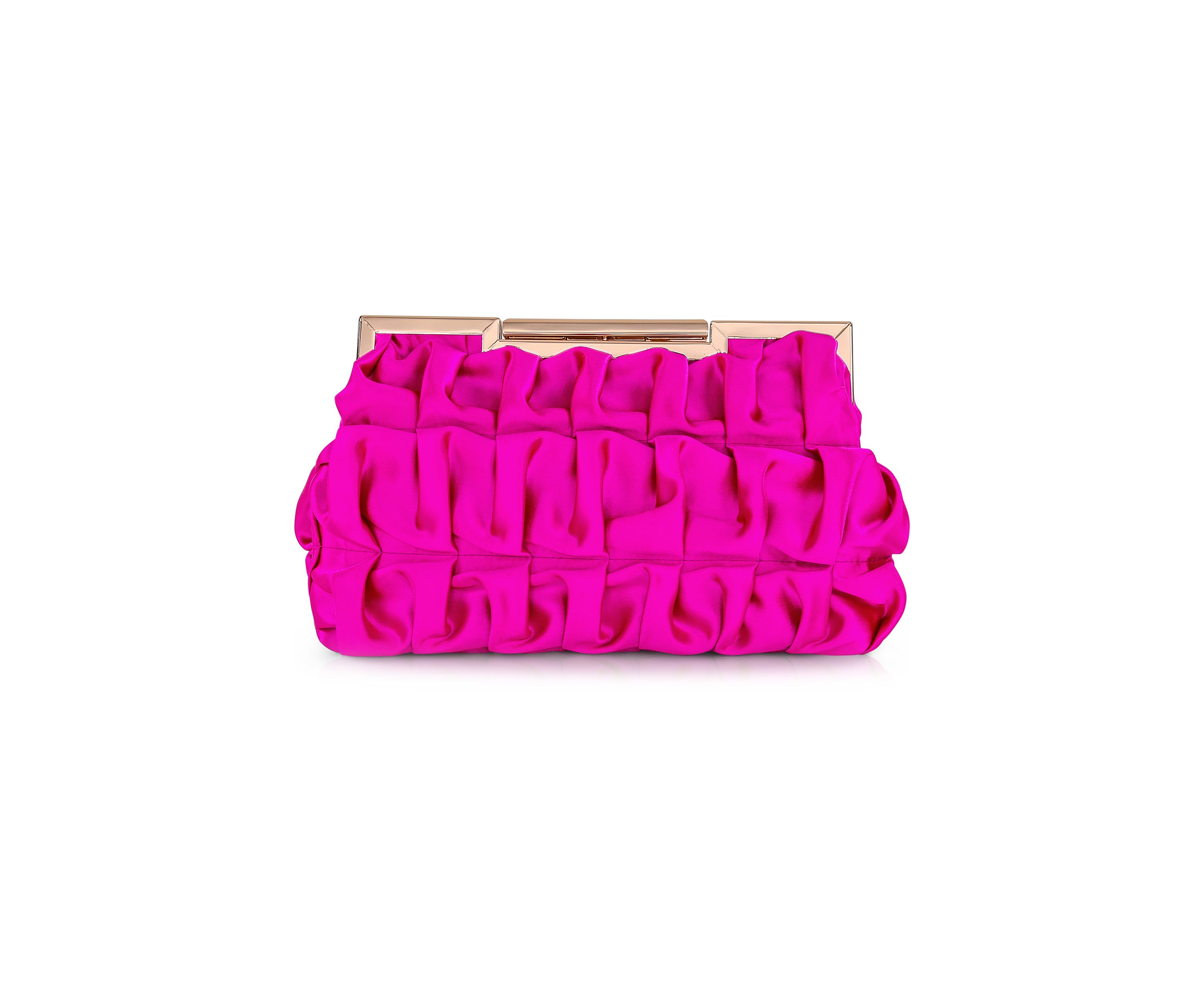 Ribbon Pleated Frame Clutch 