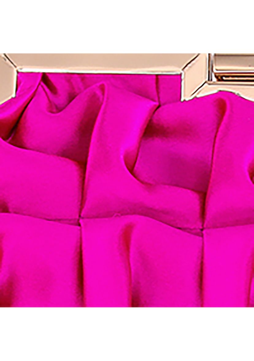 Ribbon Pleated Frame Clutch 
