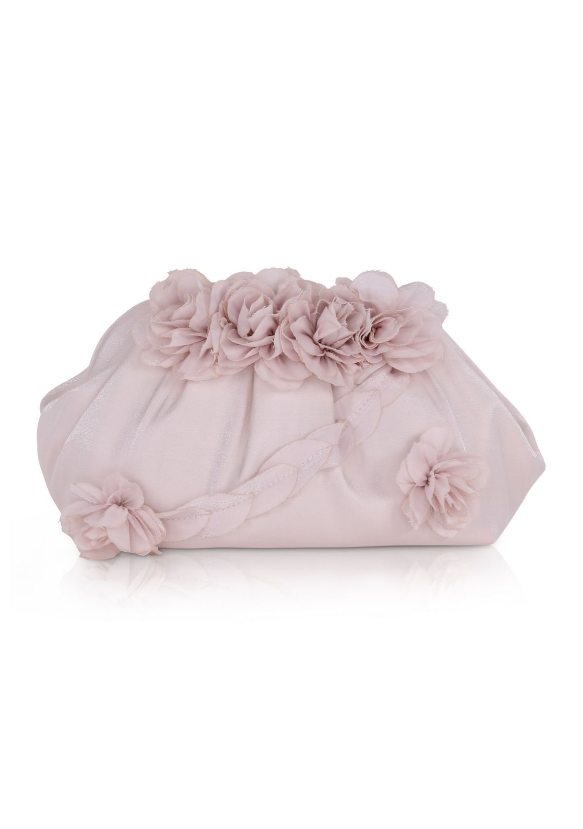 Shimmer Jacquard Pouch with Floral Scape