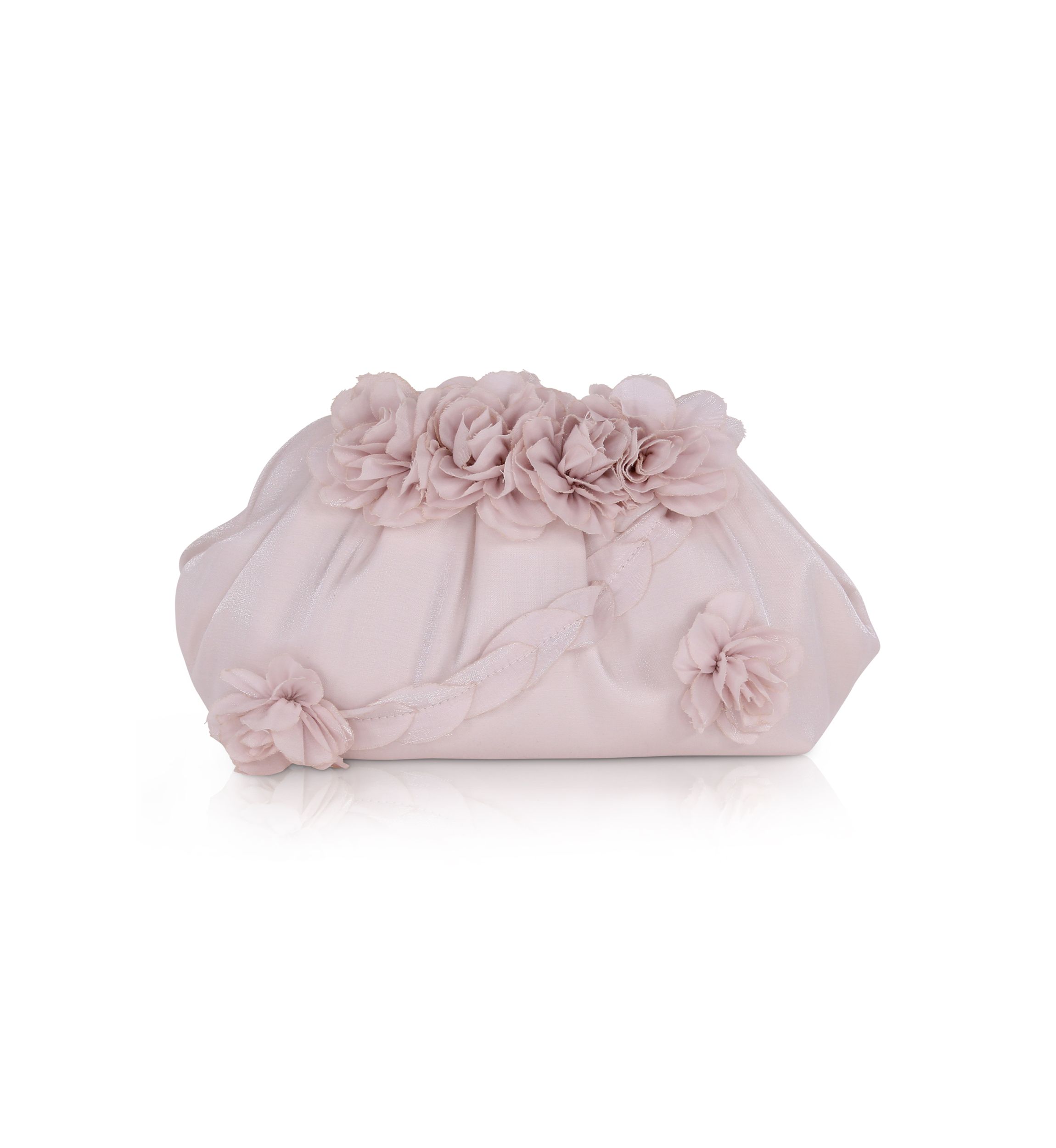 Shimmer Jacquard Pouch with Floral Scape
