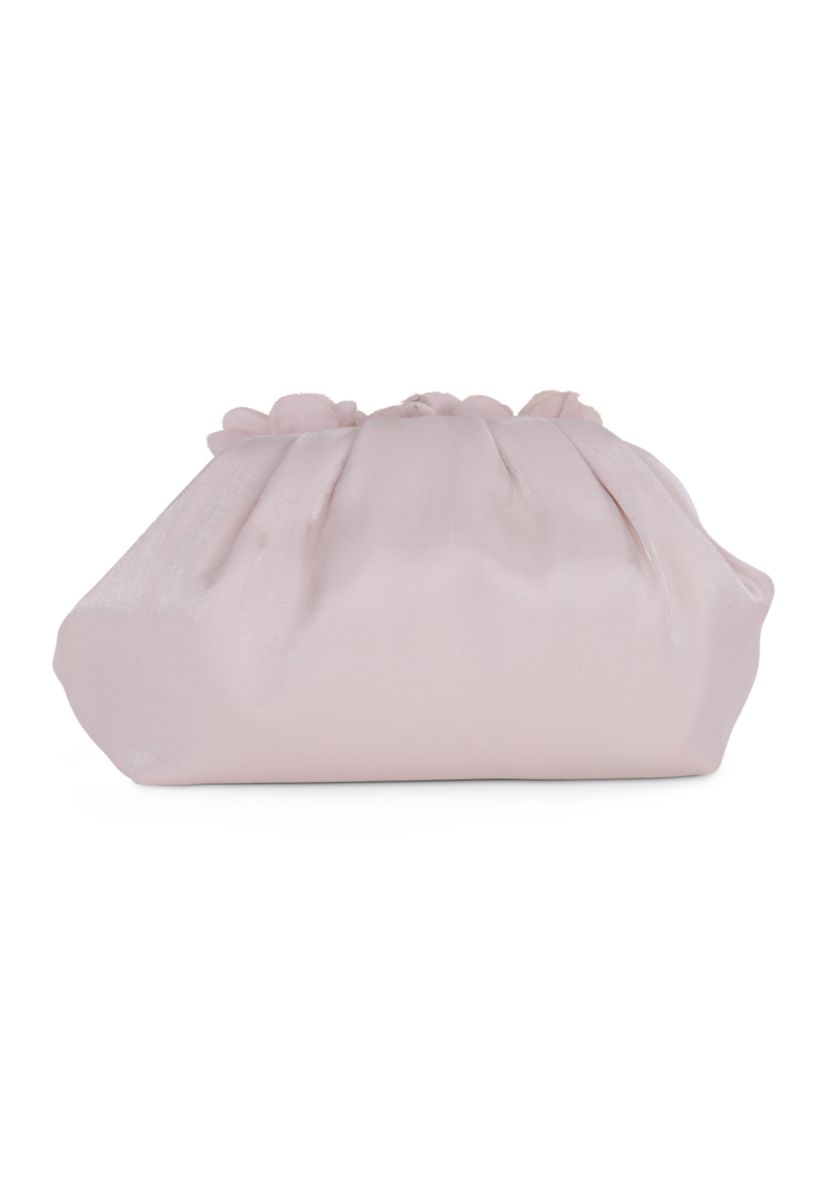 Shimmer Jacquard Pouch with Floral Scape