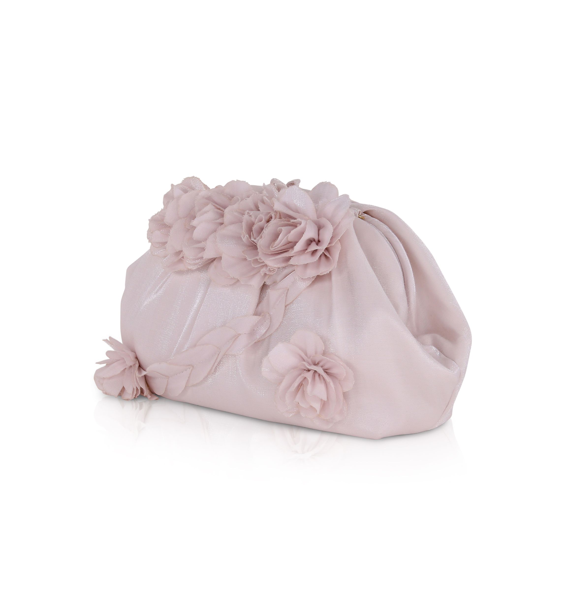 Shimmer Jacquard Pouch with Floral Scape