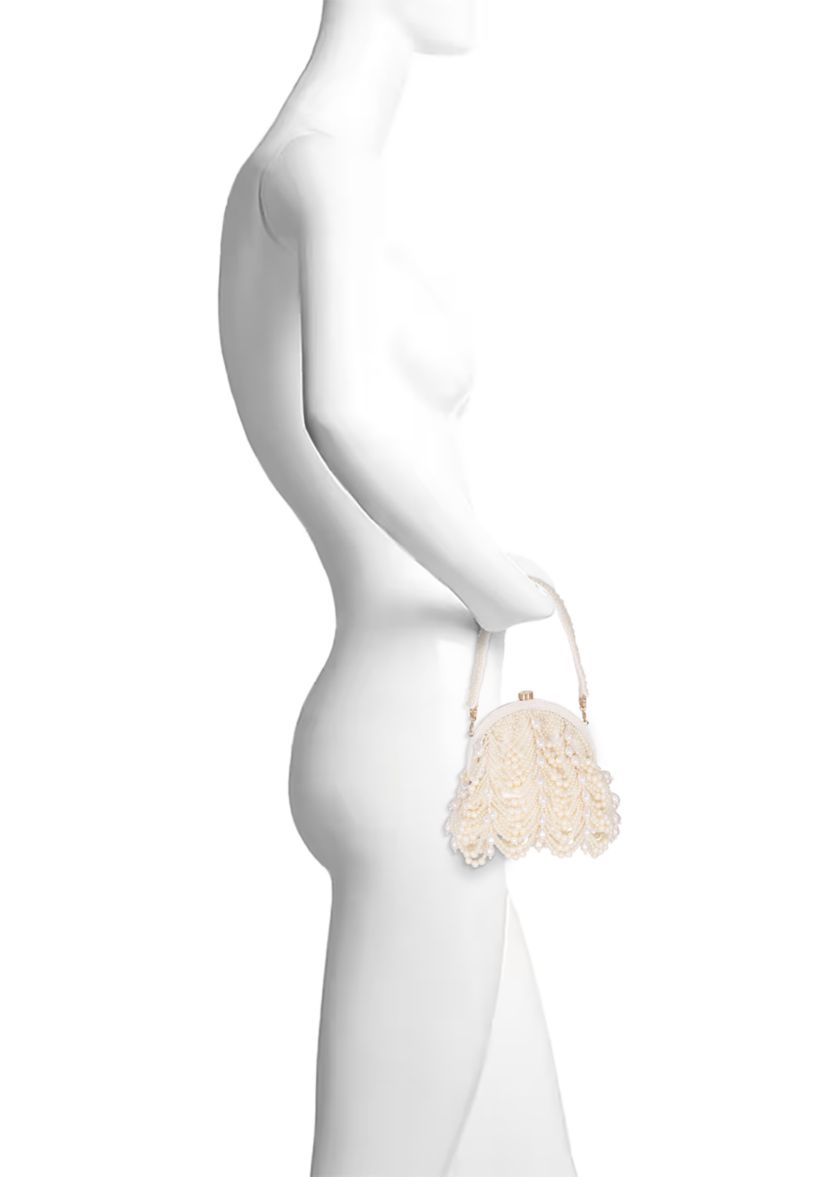 Drapped Pearl Pouch Clutch