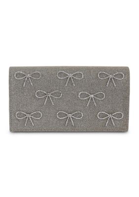 Jewel Badgley Mischka Bow Flap Clutch