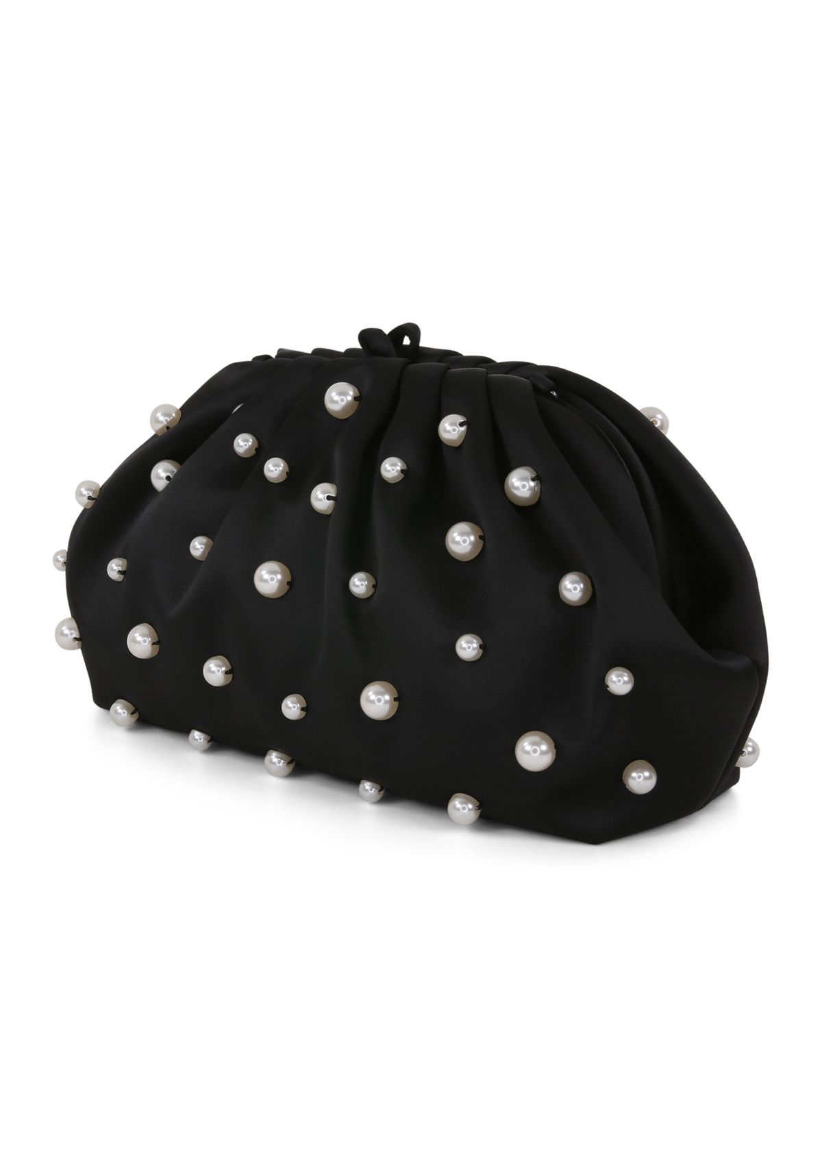 Pearl Embellished Frame Clutch