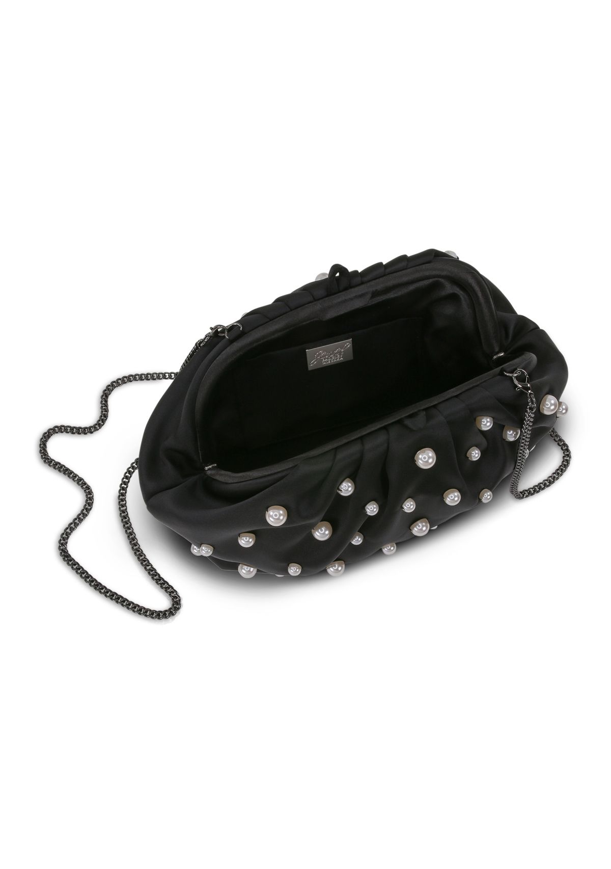 Pearl Embellished Frame Clutch