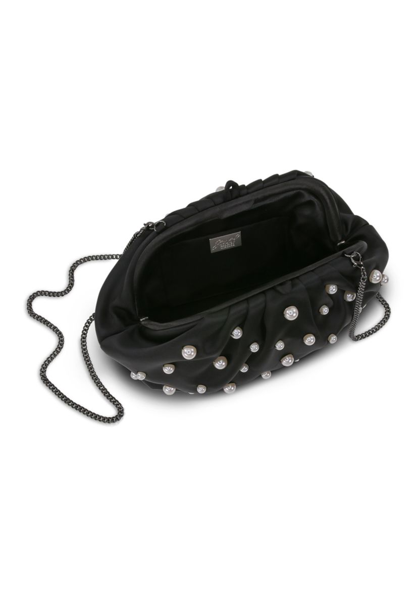 Pearl Embellished Frame Clutch