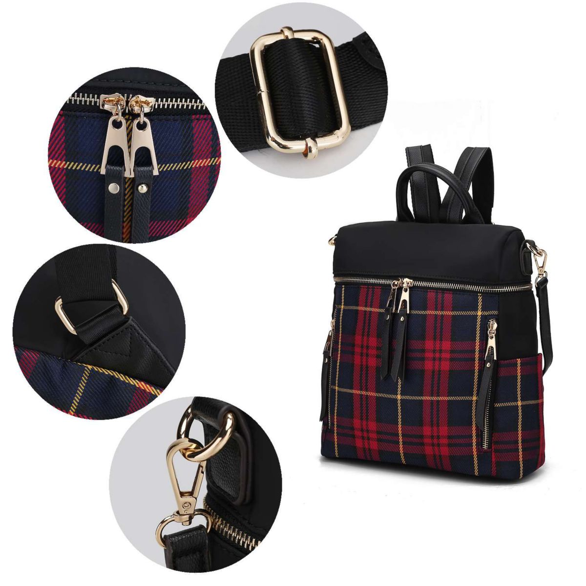 Nish Plaid Backpack