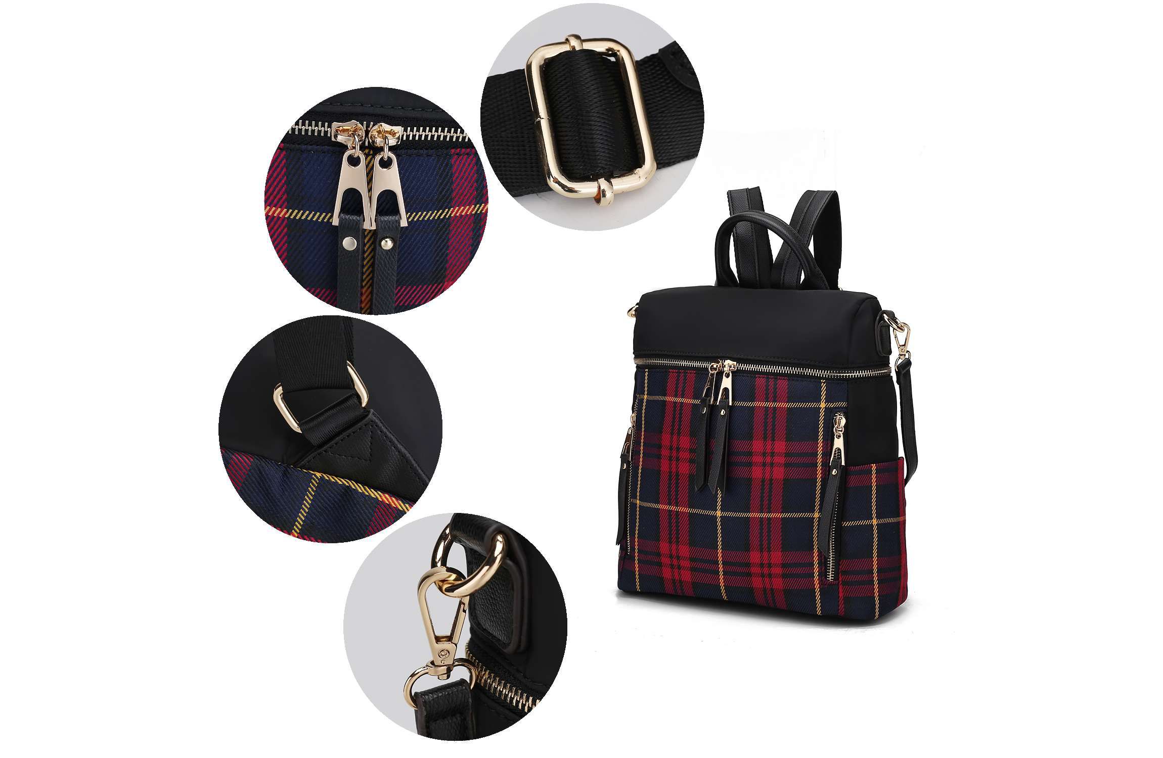 Nish Plaid Backpack