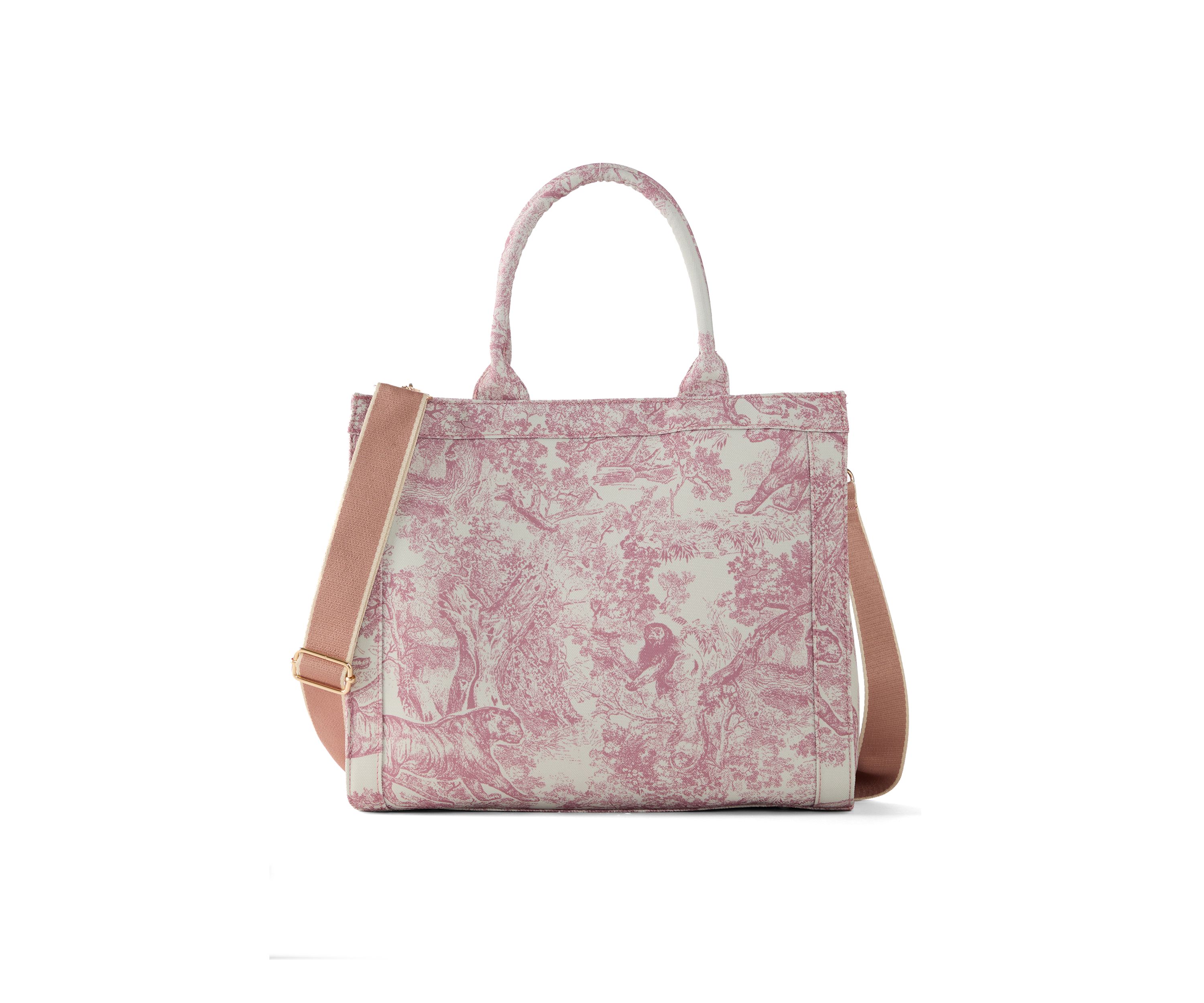 Toile Printed Canvas Tote
