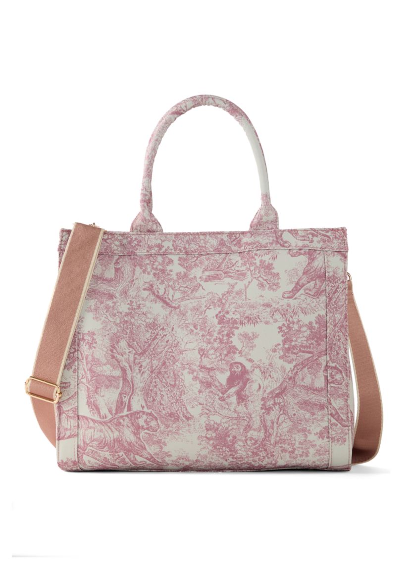 Toile Printed Canvas Tote