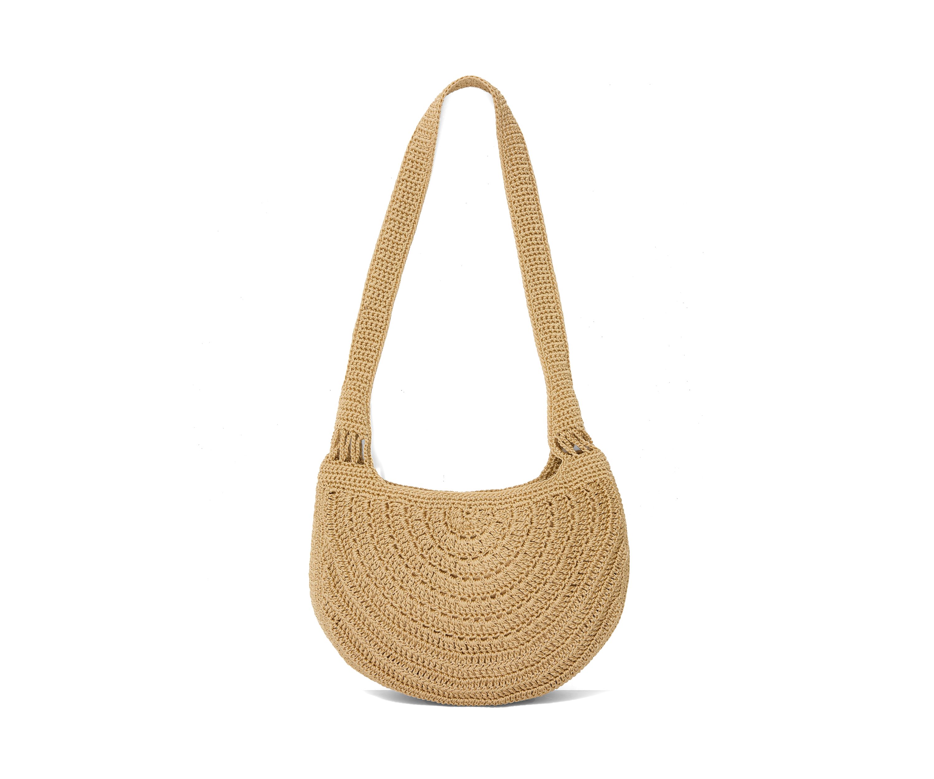 Large Macrame Crescent Hobo Bag