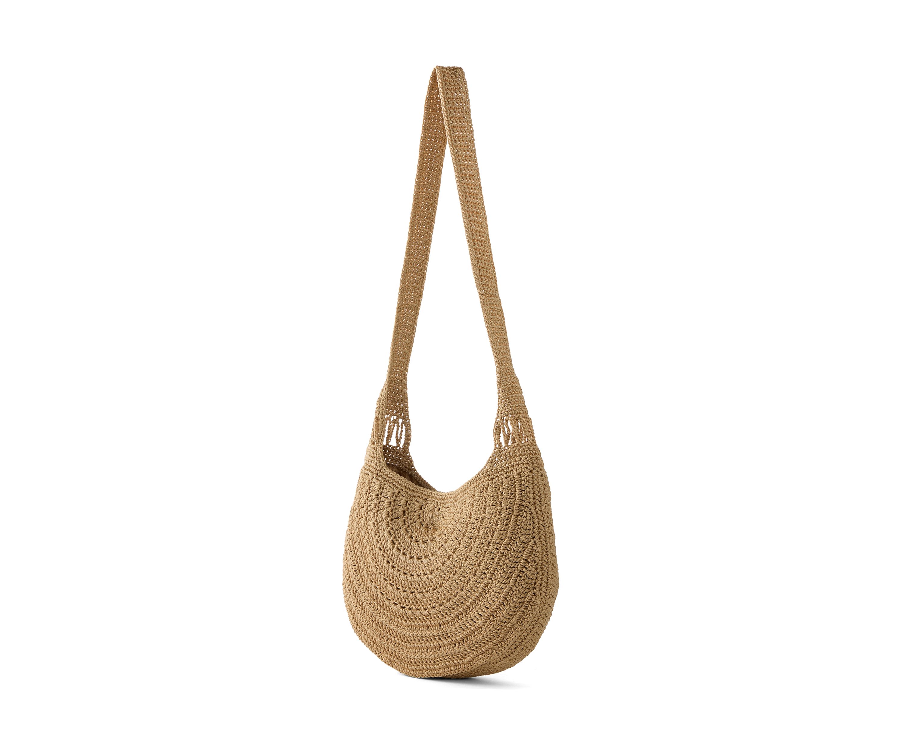 Large Macrame Crescent Hobo Bag