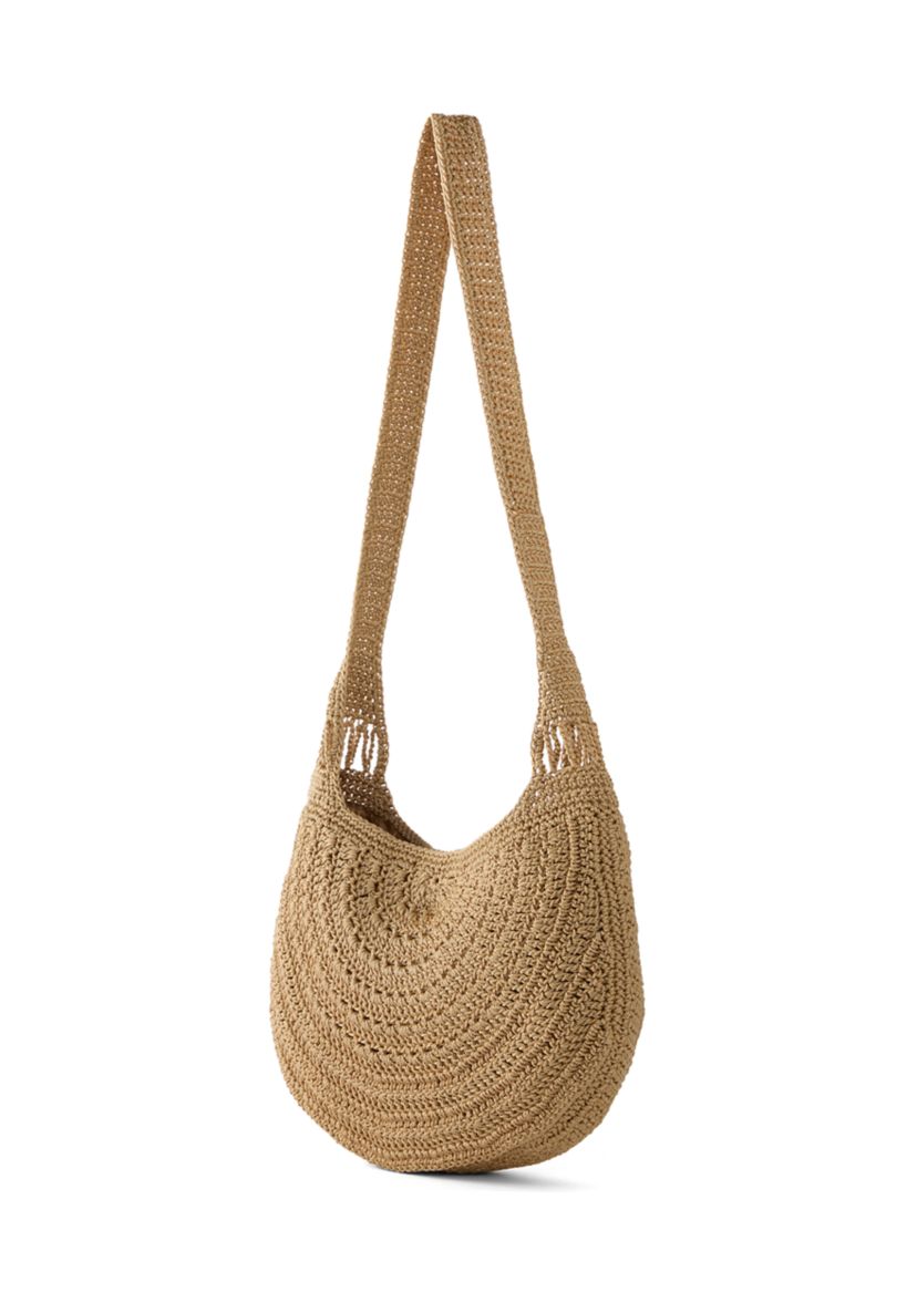 Large Macrame Crescent Hobo Bag