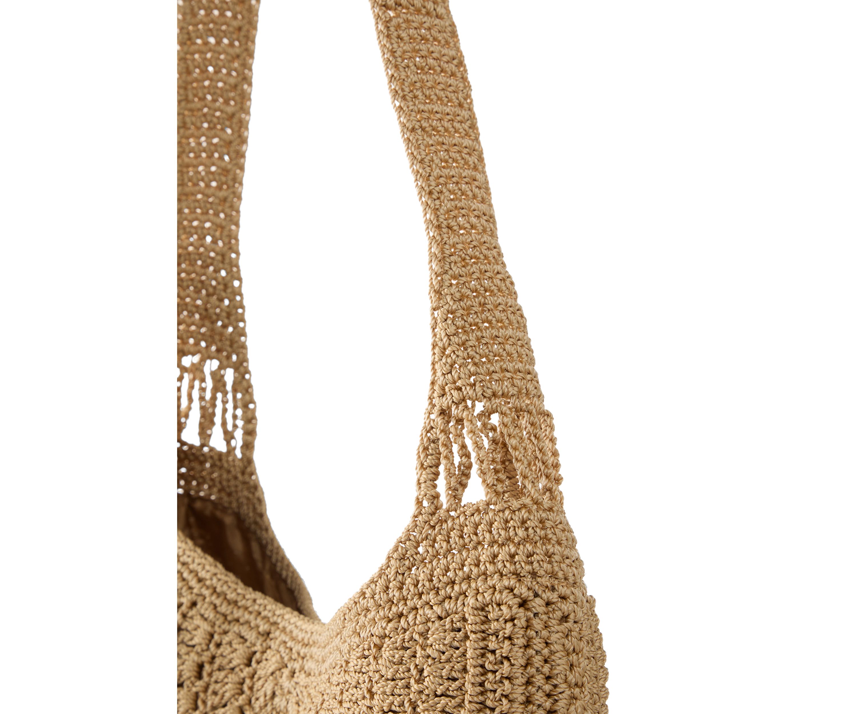 Large Macrame Crescent Hobo Bag