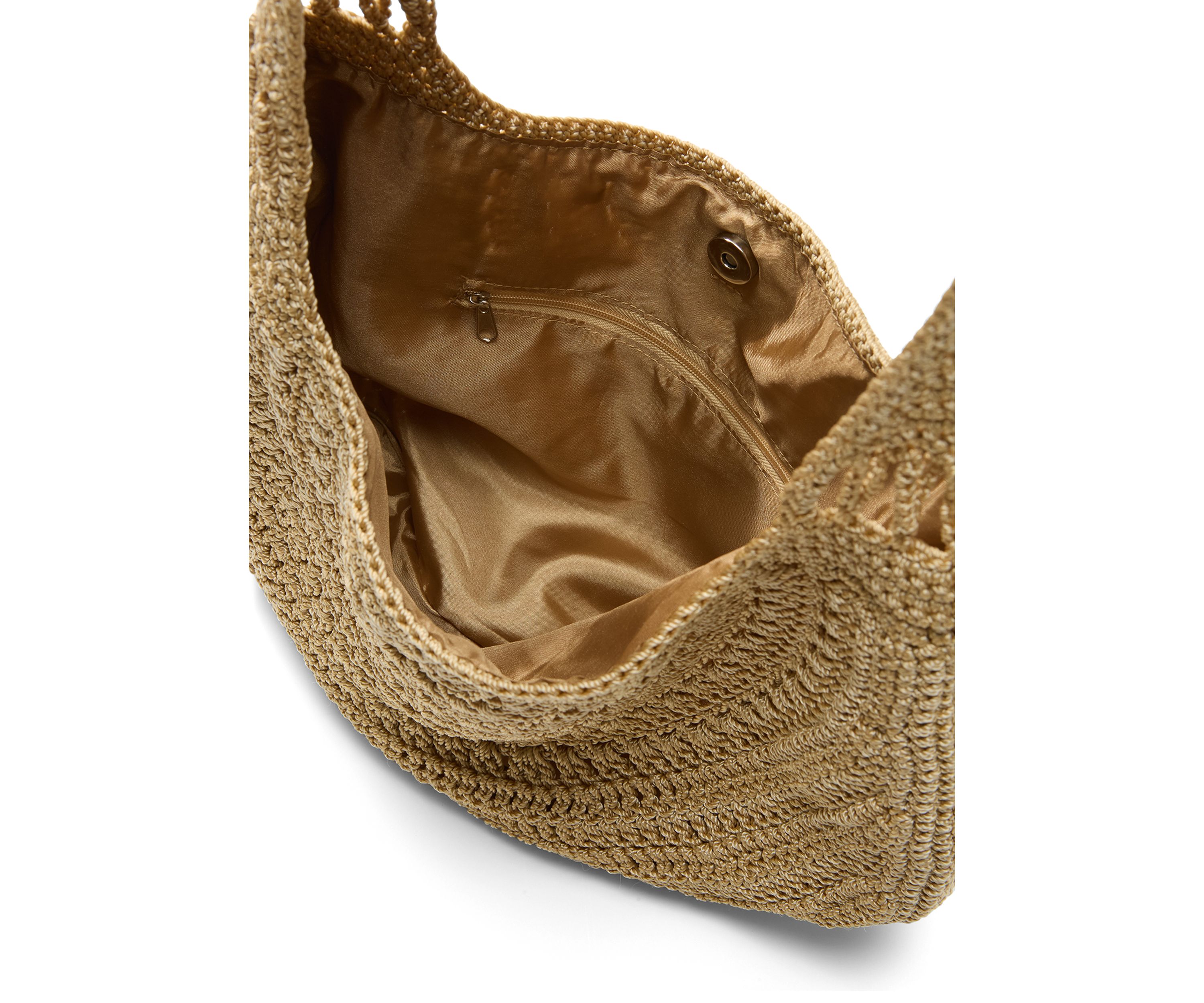 Large Macrame Crescent Hobo Bag