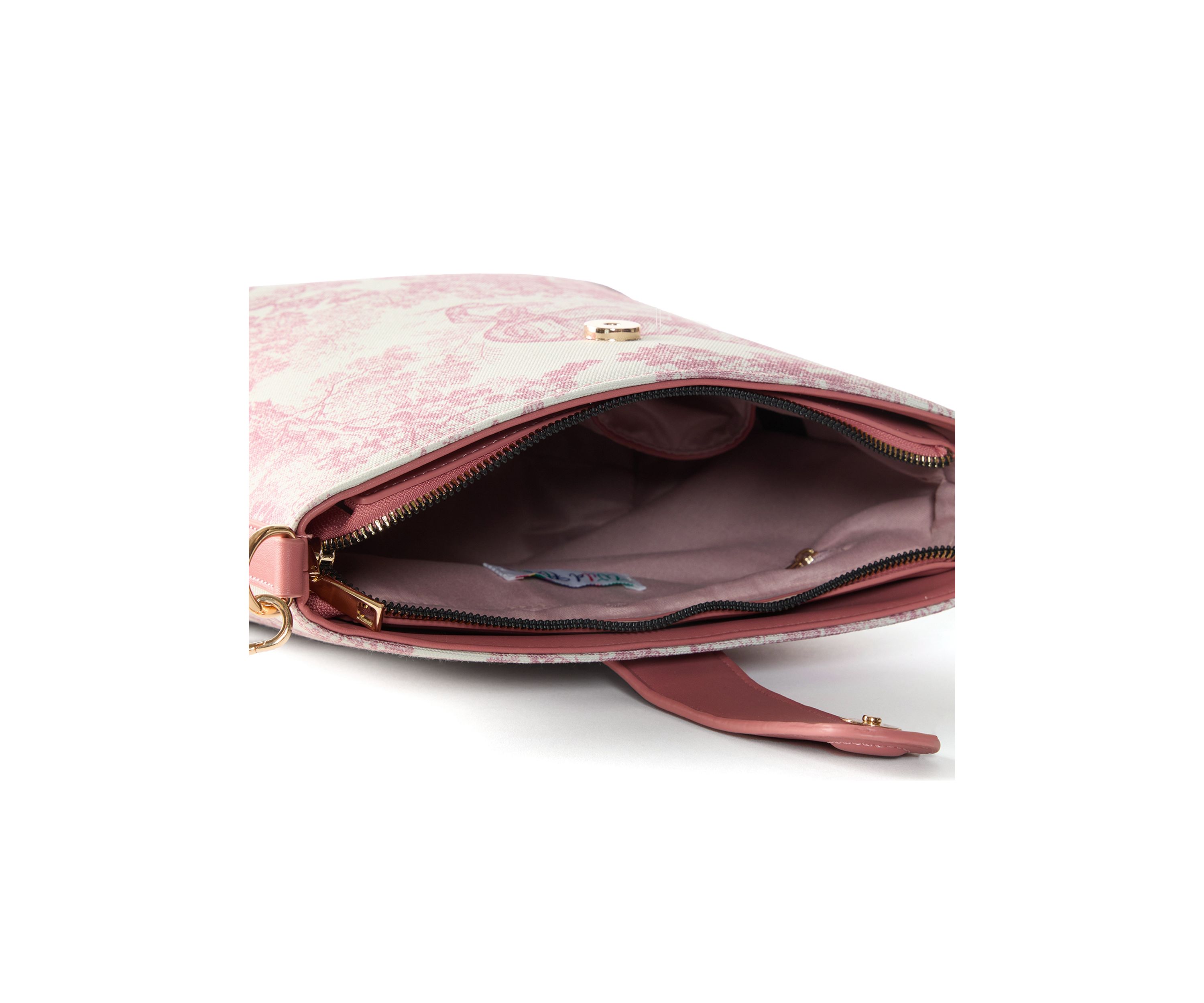 Toile Printed Canvas Crossbody Tote Bag