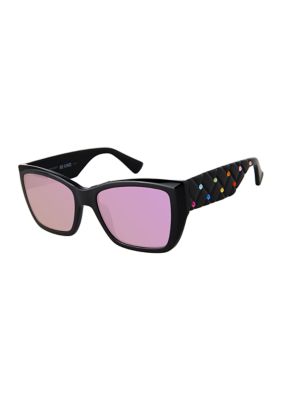Kurt Geiger London Women's Kensington Rectangular Frame Crystal Sunglasses
