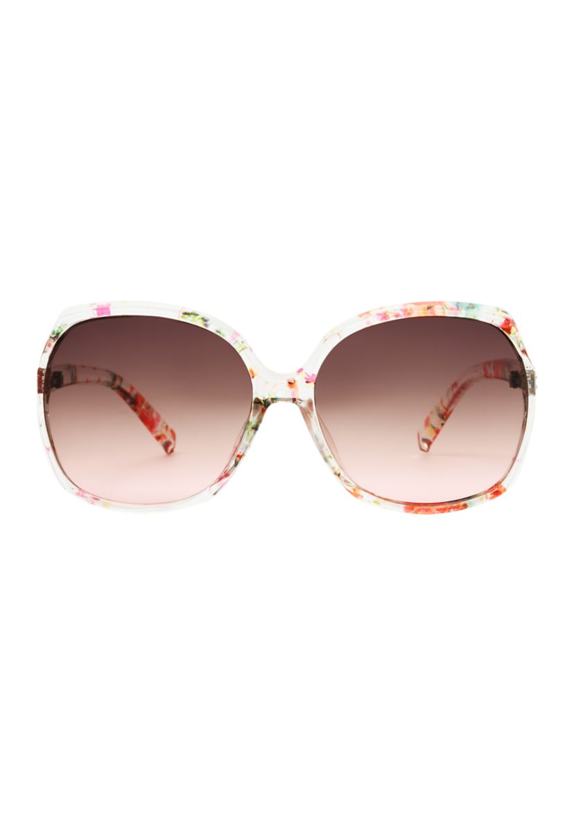Floral Square Frame Sunglasses