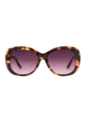 Nine West Women's Oversized Tortoiseshell Sunglasses