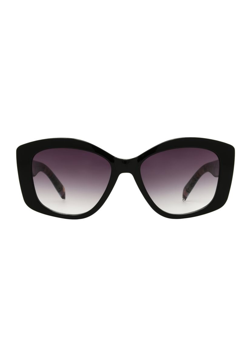 Bold Oval Frame Cat Eye Sunglasses