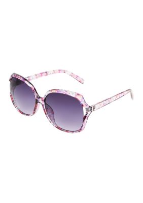 Nine West Women's Floral Square Frame Sunglasses, Blue