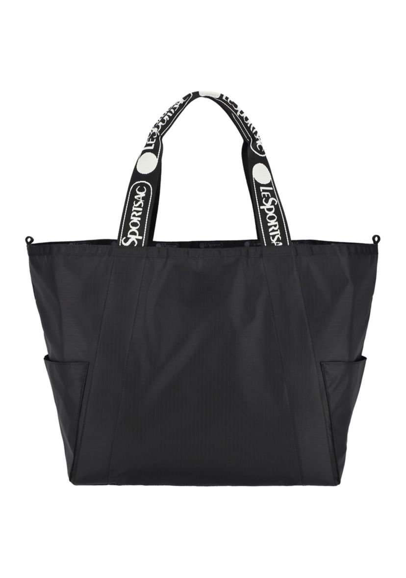 Reversible Pocket Tote, Logo Jacquard Black