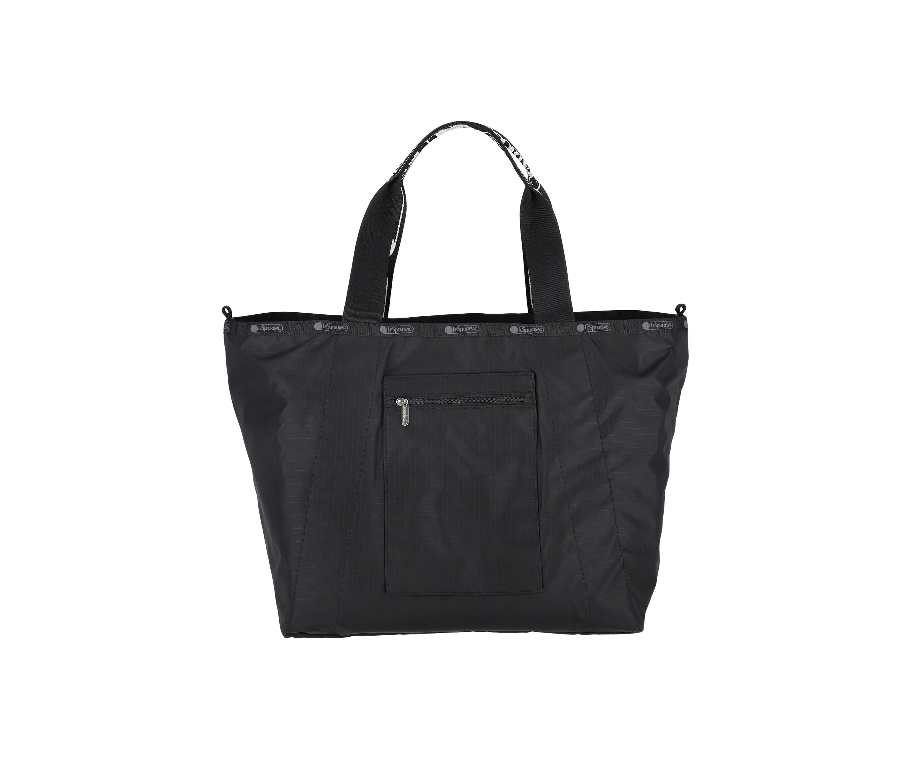 Reversible Pocket Tote, Logo Jacquard Black