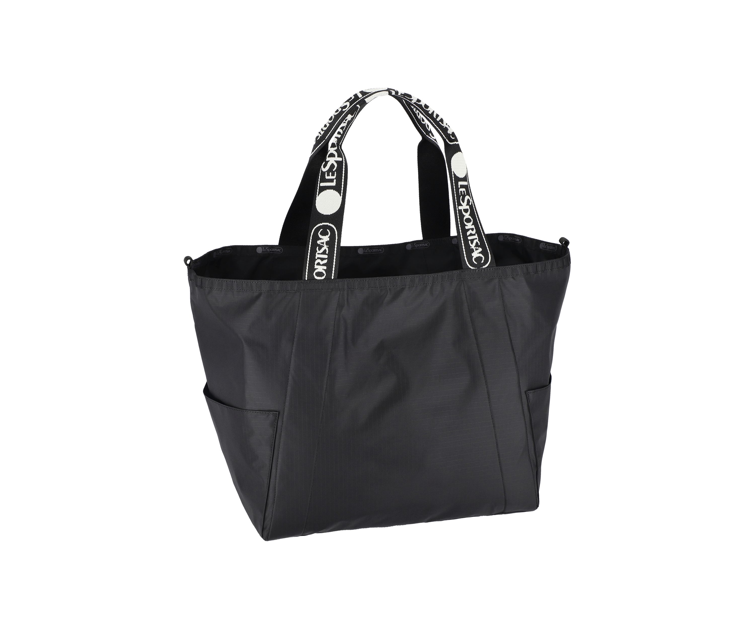 Reversible Pocket Tote, Logo Jacquard Black