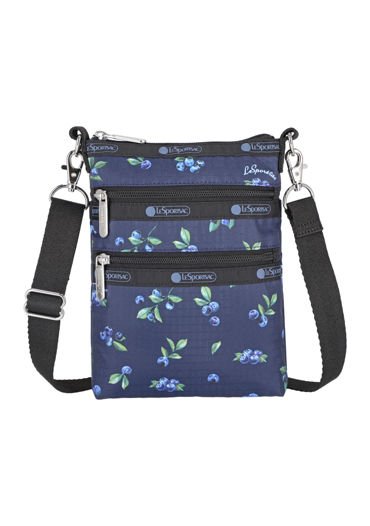 Blueberry Printed Zip Crossbody 