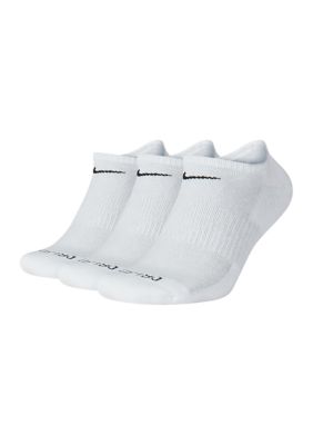 Nike Everyday Plus Cushion Training No-Show Socks - 3-Pack, White, Medium
