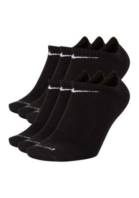 Nike Women's Everyday Plus Lightweight Training No-Show Socks - 6-Pack, Black, Medium
