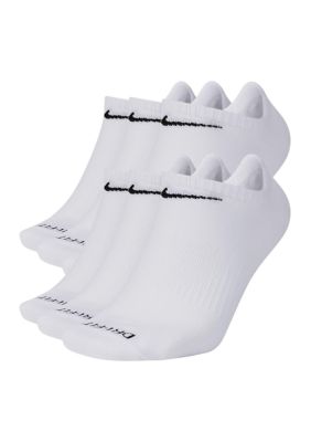 Nike Women's Everyday Plus Lightweight Training No-Show Socks - 6-Pack, White, Small
