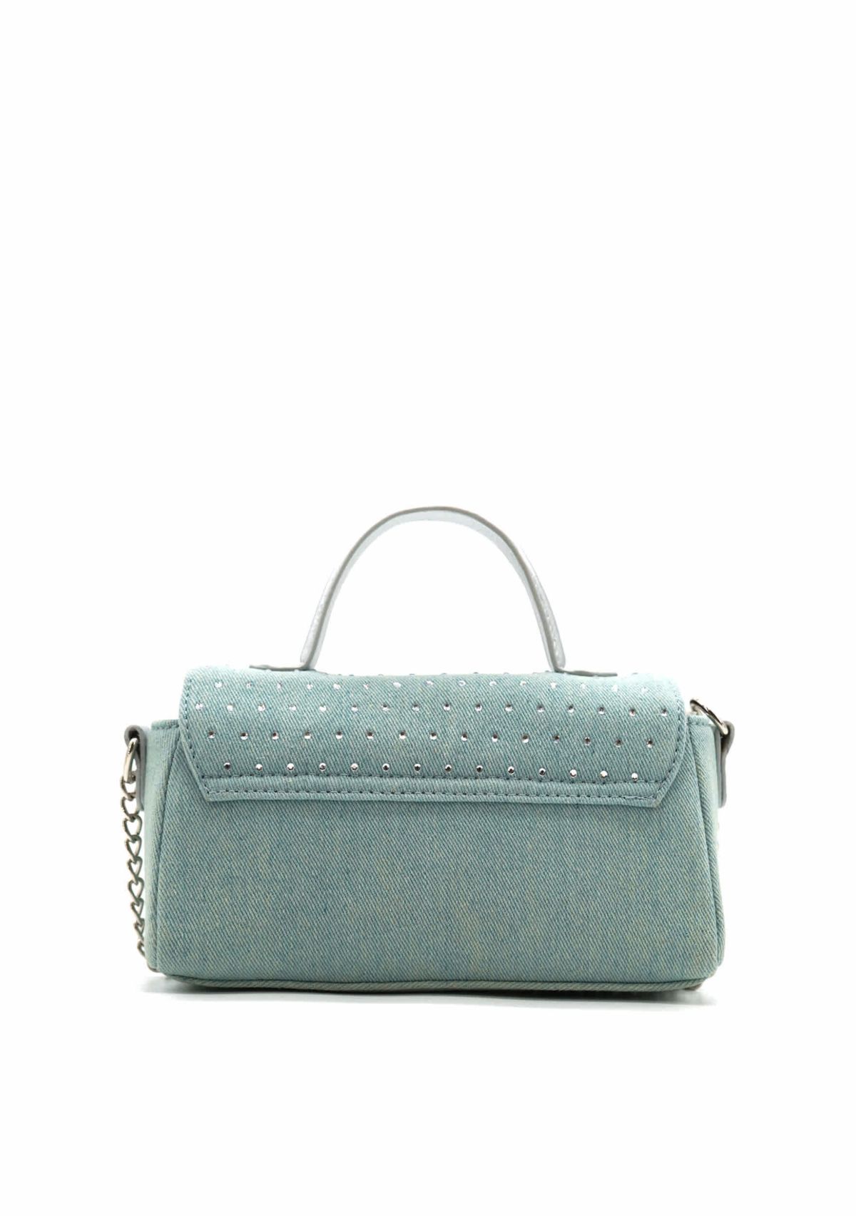 Beagle Studded Denim Crossbody Bag